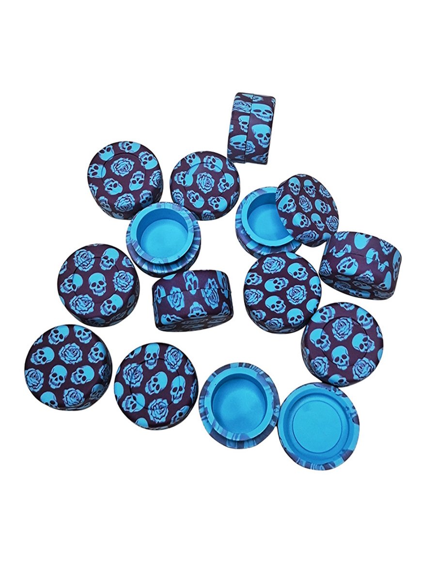 5ml Colorful Skull Silicone Wax Containers Detail
