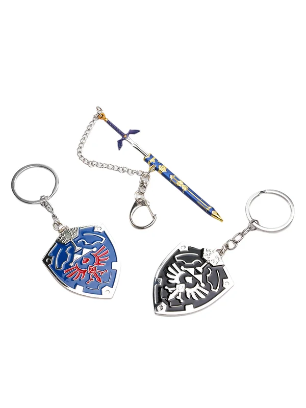 Zelda Master Sword with 2PCS Shield Keychain Sets Zelda Master Sword with 2PCS Shield Keychain Sets