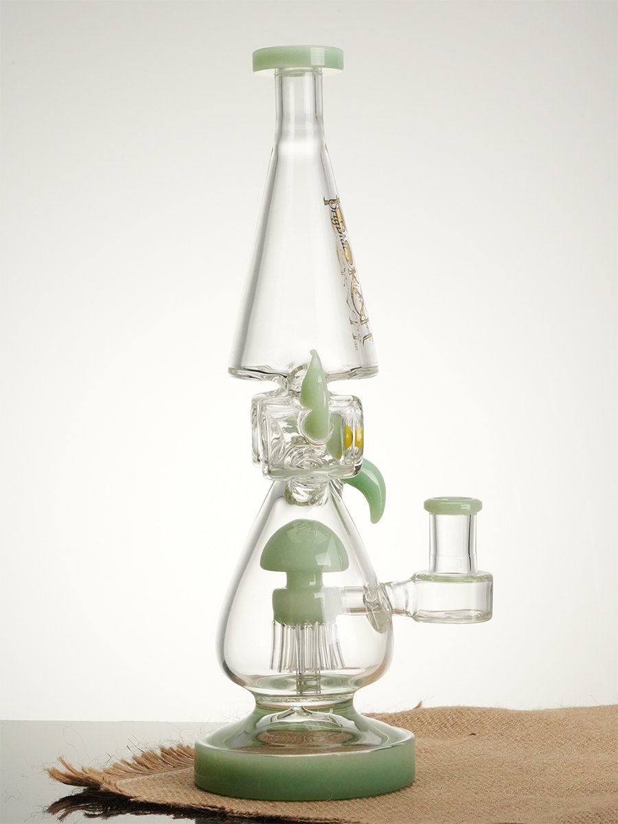 Lookah Bong 11.2" Recycler Color Rim Big Eyes Water Pipe, Colors: Blue, 6 image