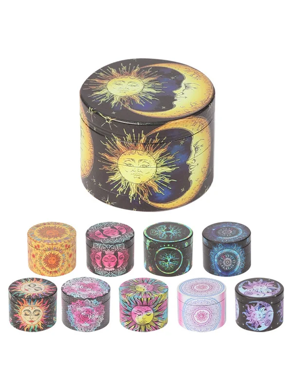 4 Layers 50mm Sun and Moon Pattern Herb Grinder, Type: A 4 Layers 50mm Sun and Moon Pattern Herb Grinder, Type: A