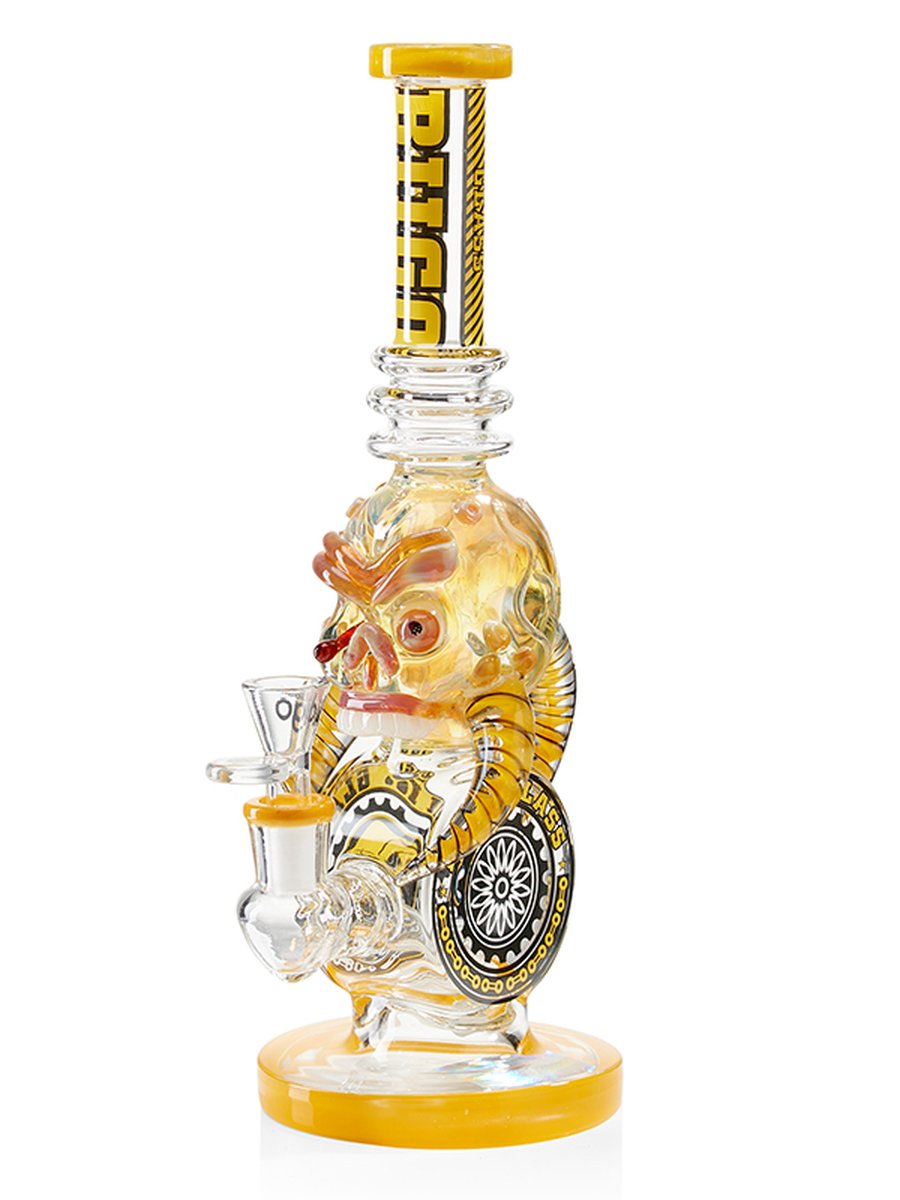 Lookah Bong 12.5 " Cool Gothic Skull Glass Bong with Donut Chamber - Blue, Colors: Blue, 5 image Lookah Bong 12.5 " Cool Gothic Skull Glass Bong with Donut Chamber - Blue, Colors: Blue, 5 image