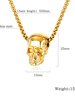 Skull Pendant Necklace, Color: Gold, 5 image