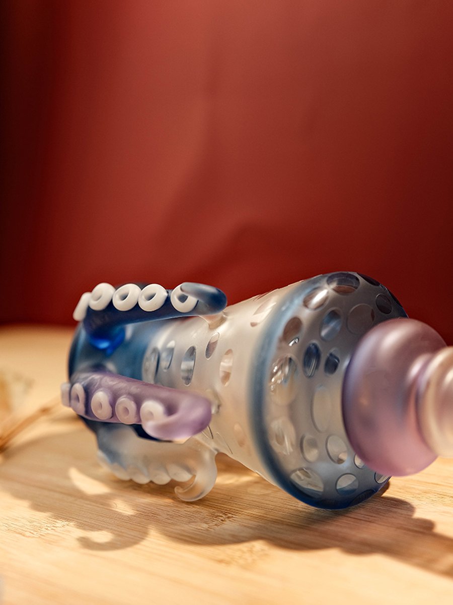 10.5 " Octopus Bong | Frosted Glass, Colors: Purple, 2 image