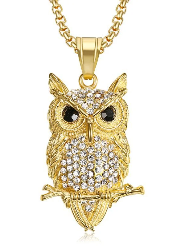 Owl Pendant Necklace, Color: Silver, 2 image Owl Pendant Necklace, Color: Silver, 2 image