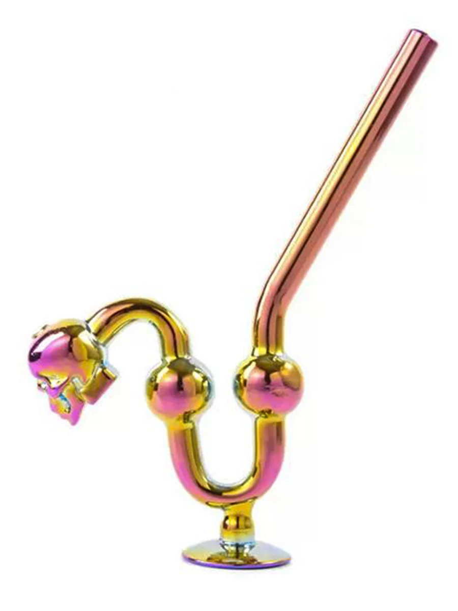 Electroplated Skull Water Oil Burner Water Pipe Electroplated Skull Water Oil Burner Water Pipe