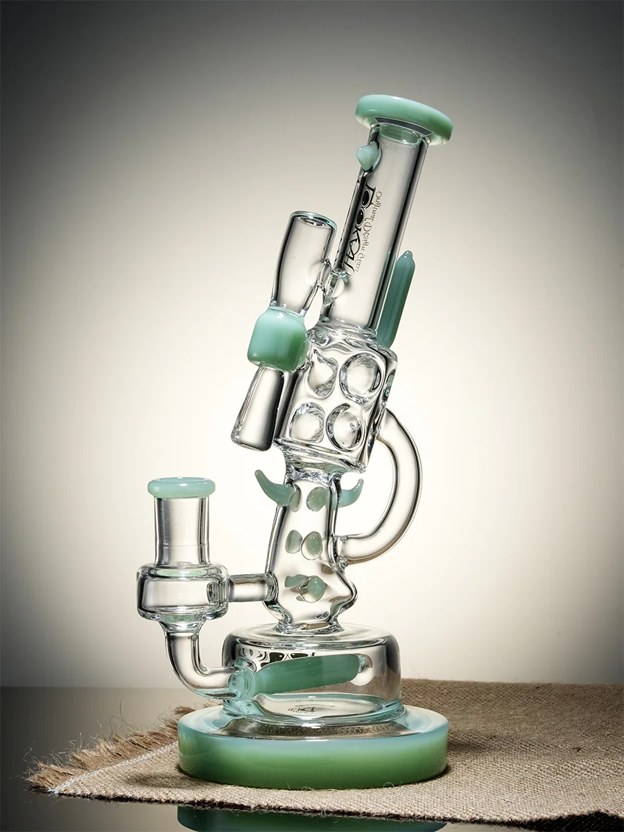 Lookah Bong 10" Cool Recycler Klein Handgun Water Pipe Clear Green, Colors: Clear Green, 4 image