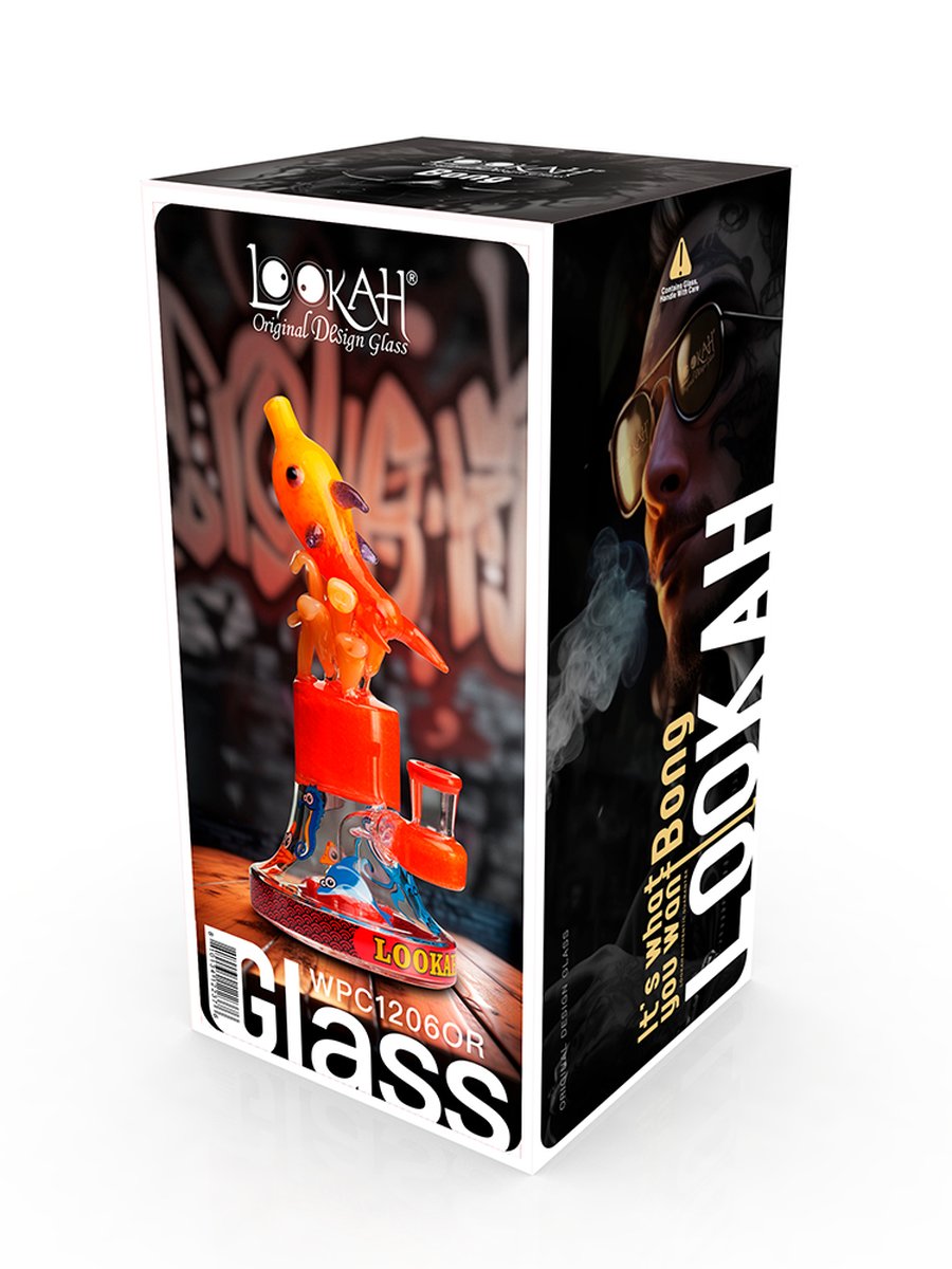 Lookah Rig 8.5" Cool Ocean World Artistic Dab Rig - Orange, Colors: Orange, 3 image Lookah Rig 8.5" Cool Ocean World Artistic Dab Rig - Orange, Colors: Orange, 3 image