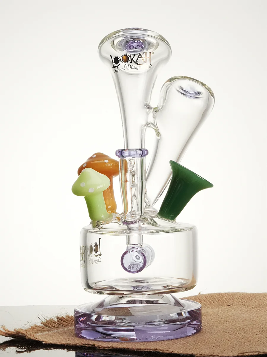 Lookah Bong 9" Cute Recycler Fairy Mushroom Recycler Water Pipe, Colors: Blue, 8 image