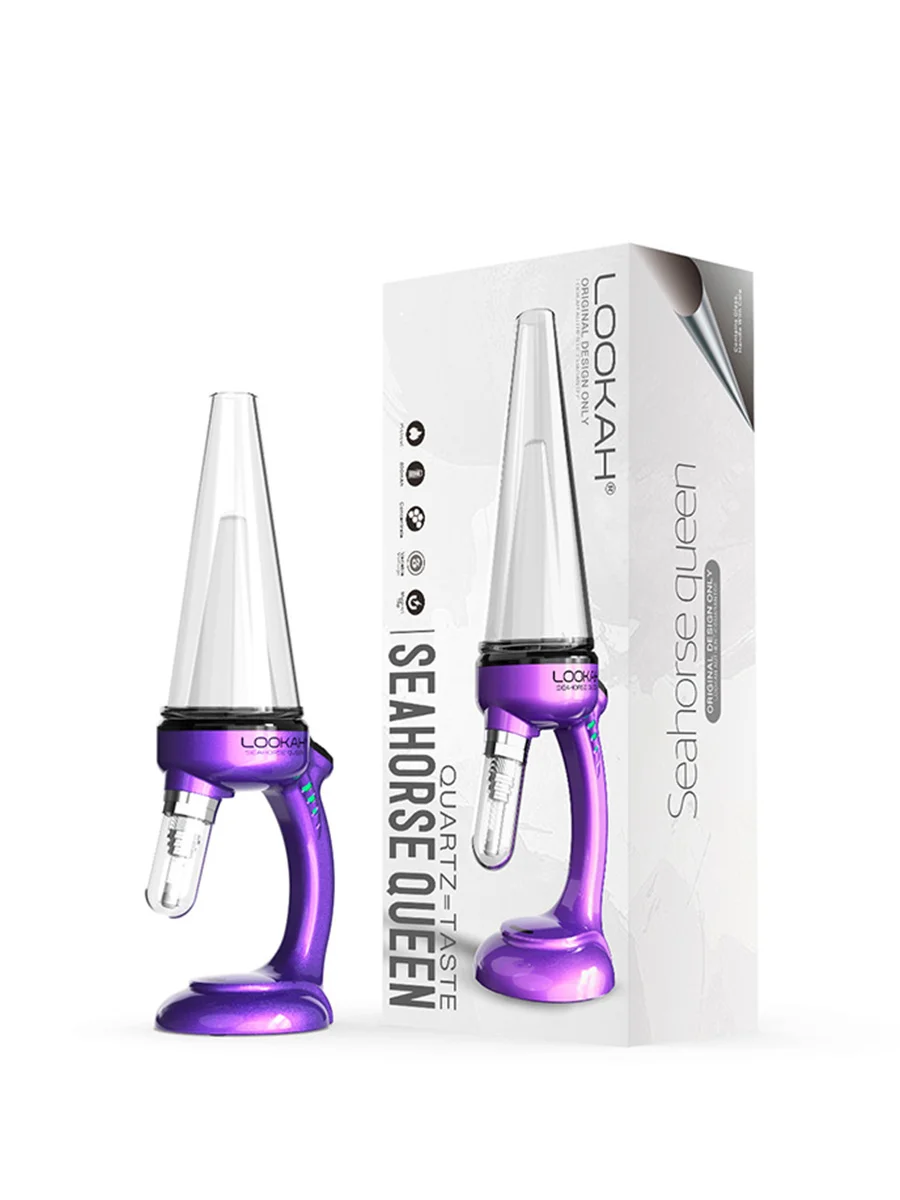LOOKAH Seahorse Queen Electric Nectar Collector Bubbler Purple