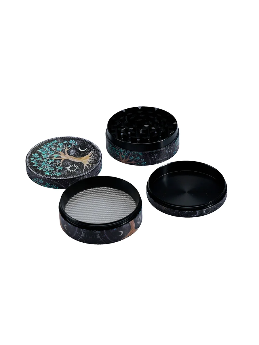 Cool Tree of Life Metal Herb Grinder - 4 Piece with kief catcher, 3 image Cool Tree of Life Metal Herb Grinder - 4 Piece with kief catcher, 3 image