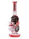 Lookah Bong 12.5" Cool Gothic Skull Donut Chamber Water Pipe, Colors: Red