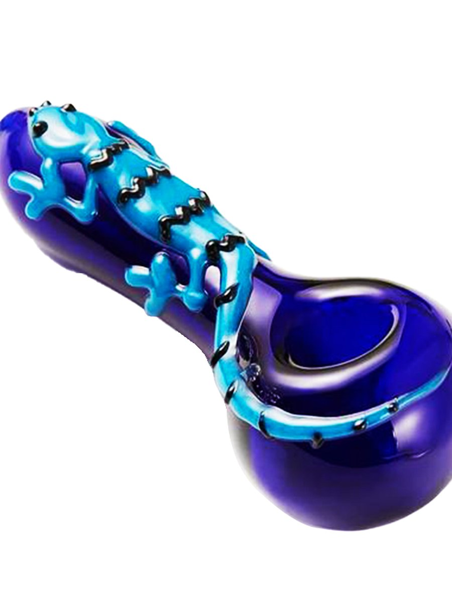 Hand Painted Lizard Smoking Glass Pipe Hand Painted Lizard Smoking Glass Pipe