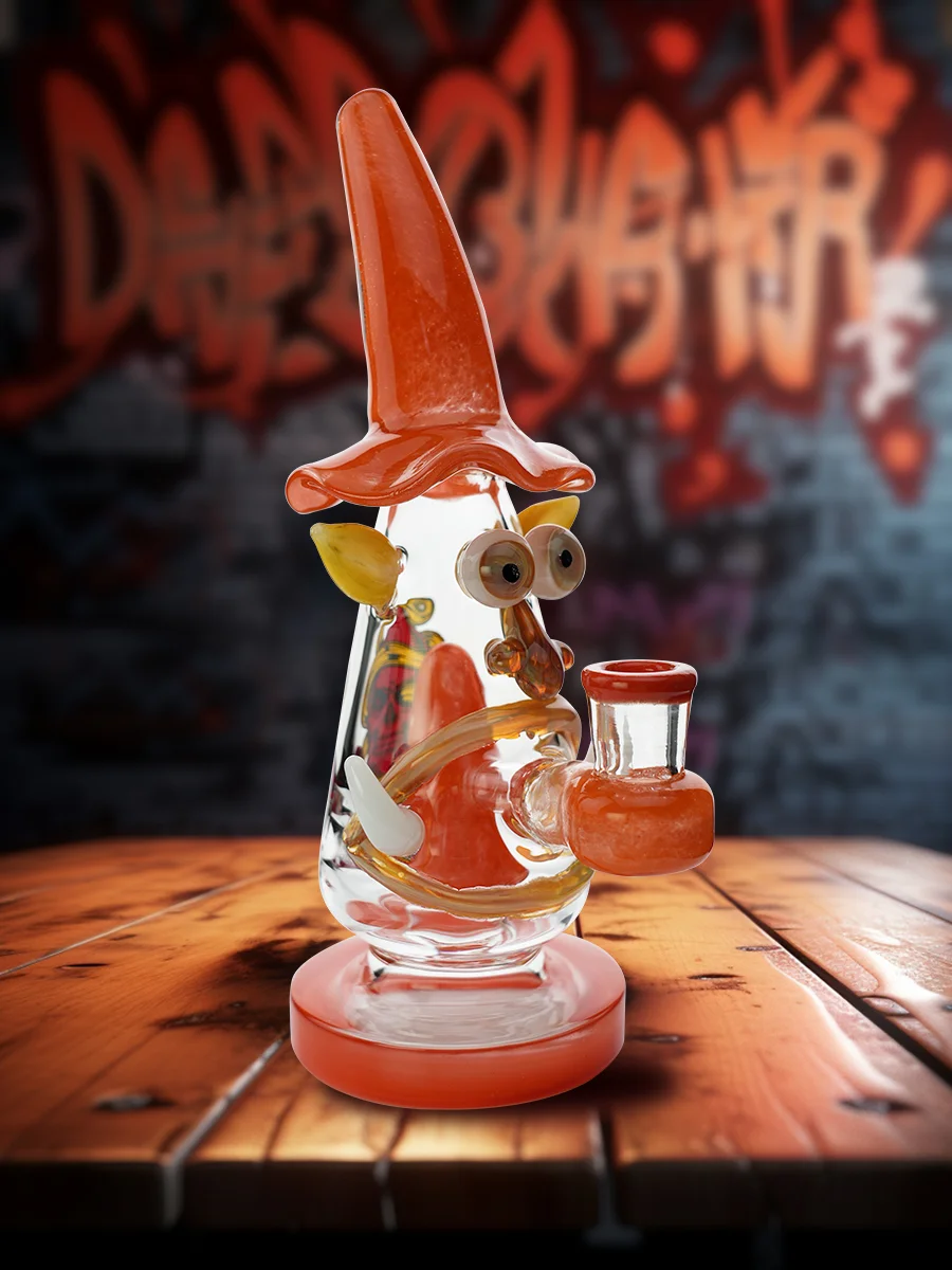 9" Mini Wizard Glass Dab Rig orange 9" Mini Wizard Glass Dab Rig orange