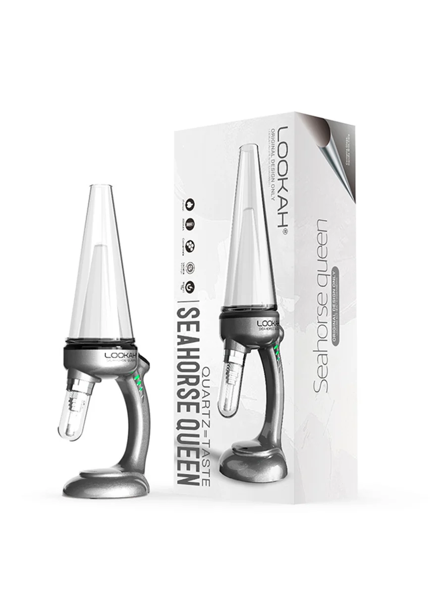 LOOKAH Seahorse Queen Electric Nectar Collector Bubbler Gray