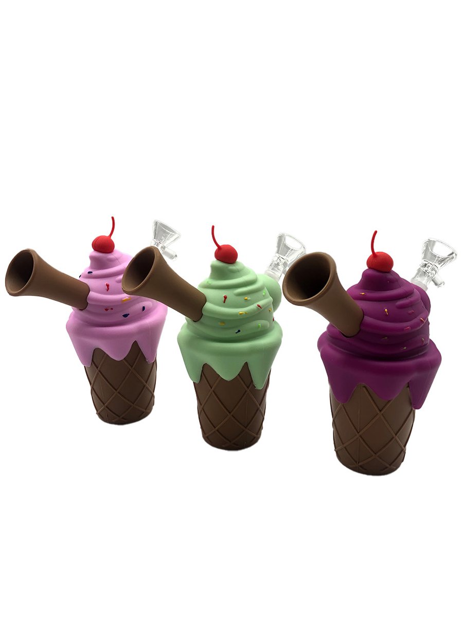 Cute Ice Cream Silicone Bong Cute Ice Cream Silicone Bong