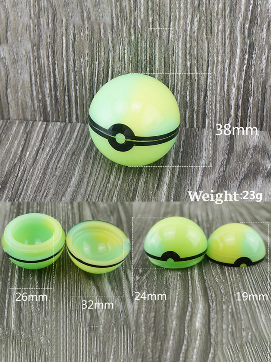 6ML Nonstick Glow in Dark Pokeball Container 6ML Nonstick Glow in Dark Pokeball Container