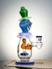 Lookah 9.5" Small Face-Painted Clown Glass Bong, Colors: Wathet Blue, 2 image