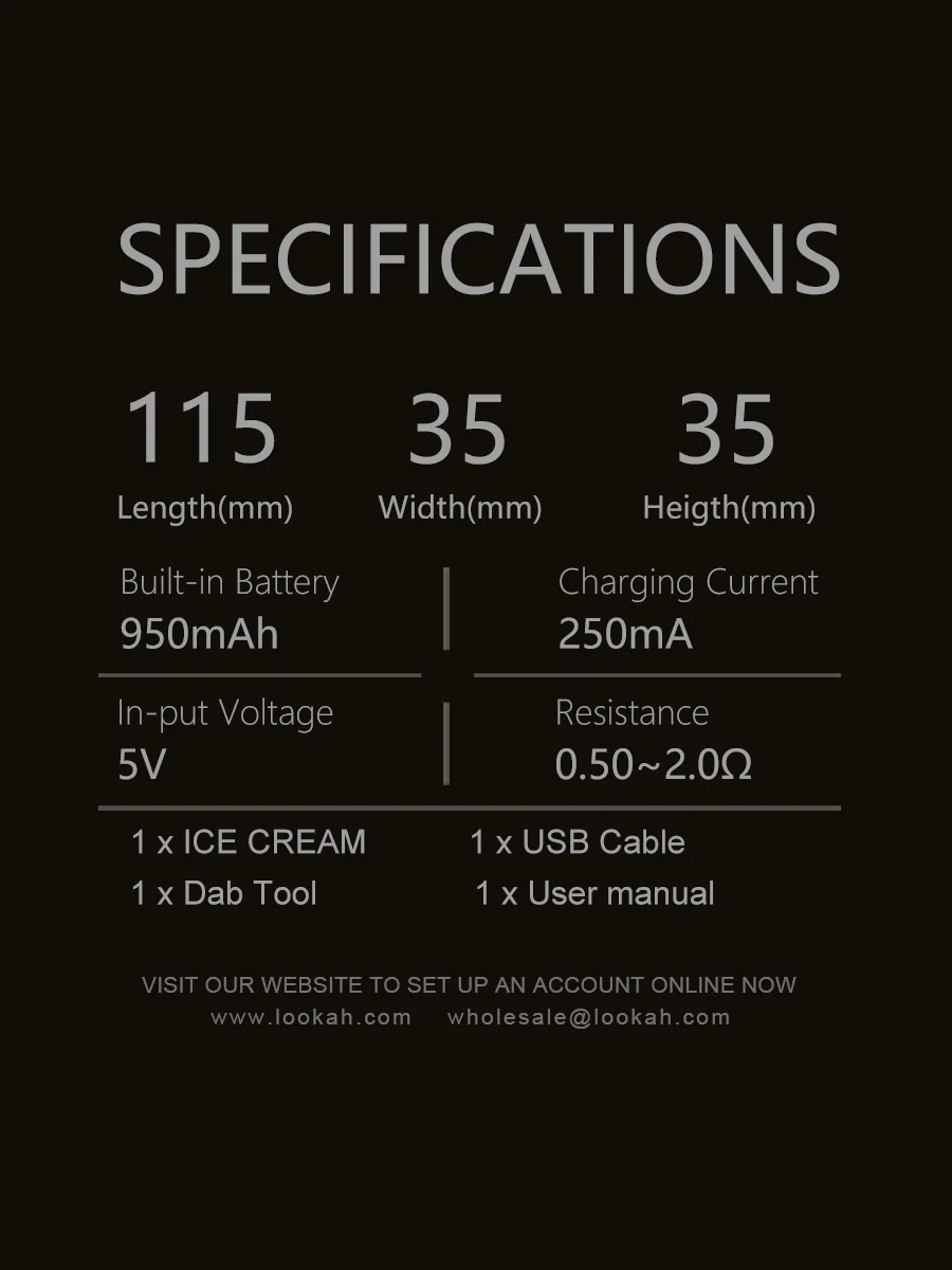 LOOKAH Ice Cream Best Portable Dry Herb Vaporizer, Color: Orange, 10 image