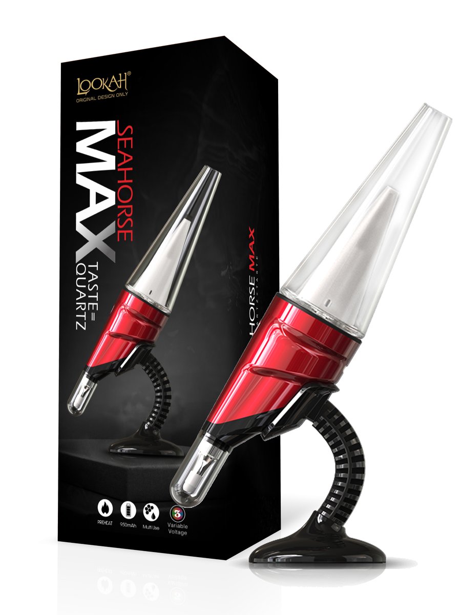 LOOKAH Seahorse Max Dab Pen with bubbler Red