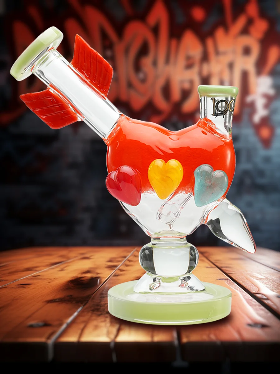7.5-inch-cupid's-heart-bong-orange 7.5-inch-cupid's-heart-bong-orange