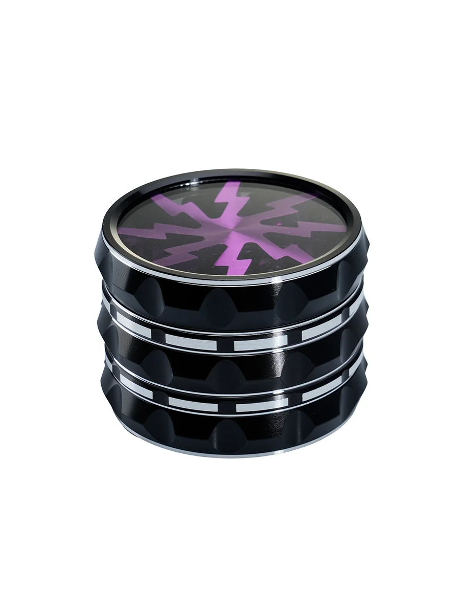 4 Piece Black Aluminum Alloy Herb Grinder