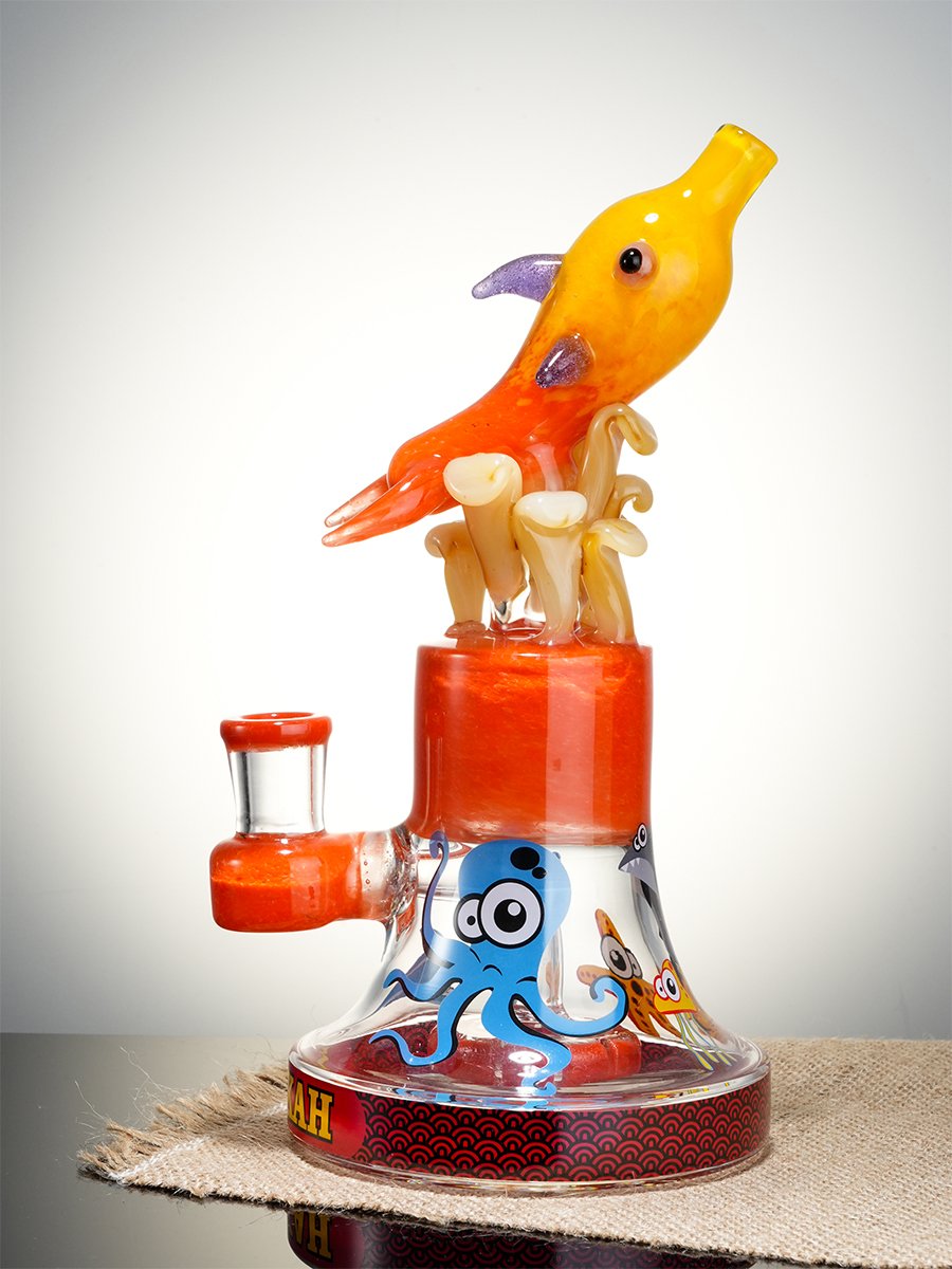 Lookah Rig 8.5" Cool Ocean World Artistic Dab Rig - Orange, Colors: Orange, 2 image Lookah Rig 8.5" Cool Ocean World Artistic Dab Rig - Orange, Colors: Orange, 2 image