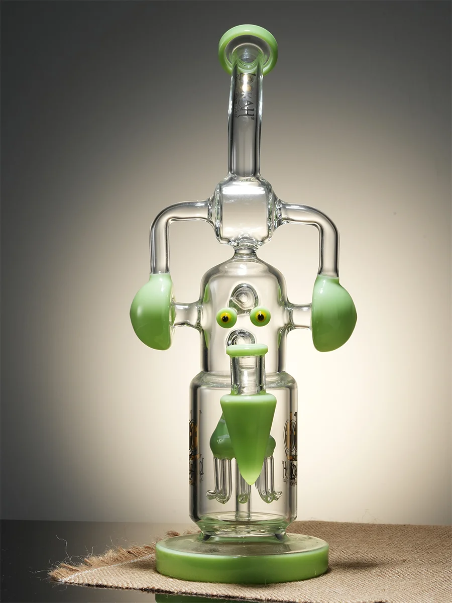 Clear Green2  Decorative Recycler Water Pipe