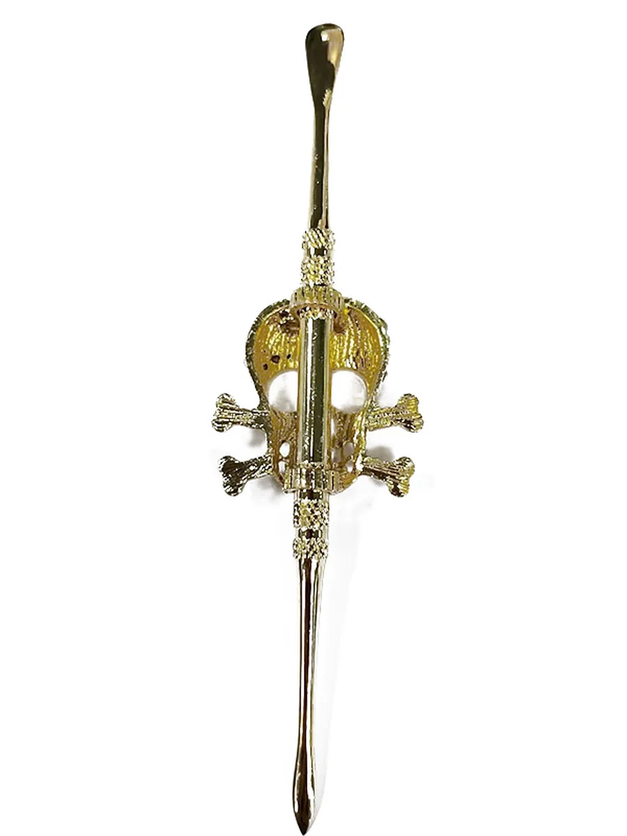 Skull-Inlaid Diamond Scoop and Spear Point Dab Tool