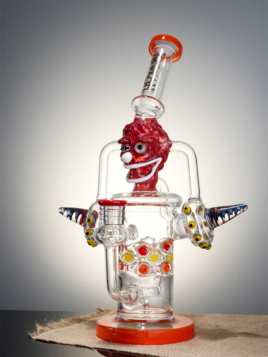 13.5&quot; Cool Weird Skull Glass Water Pipe2