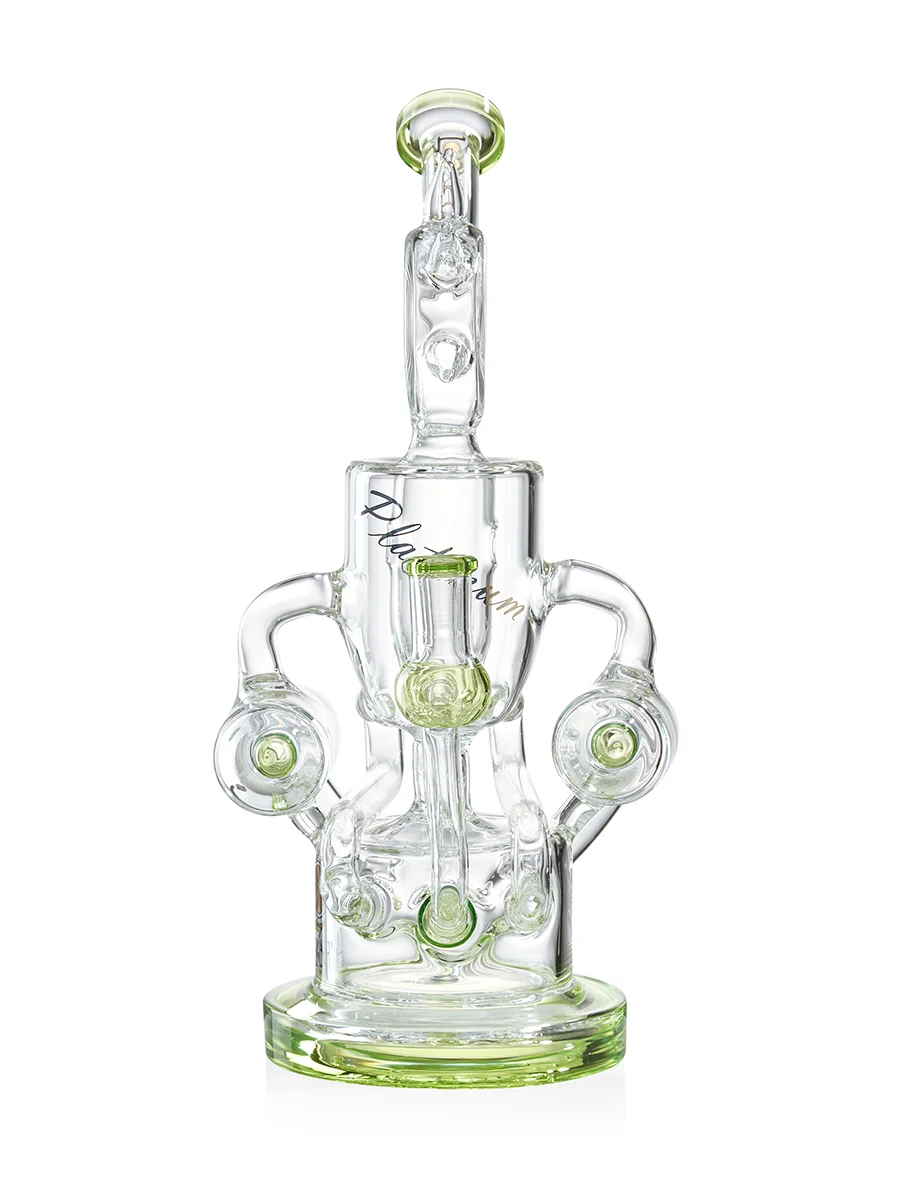 elegant epic sophisticated recycler bong clear green back