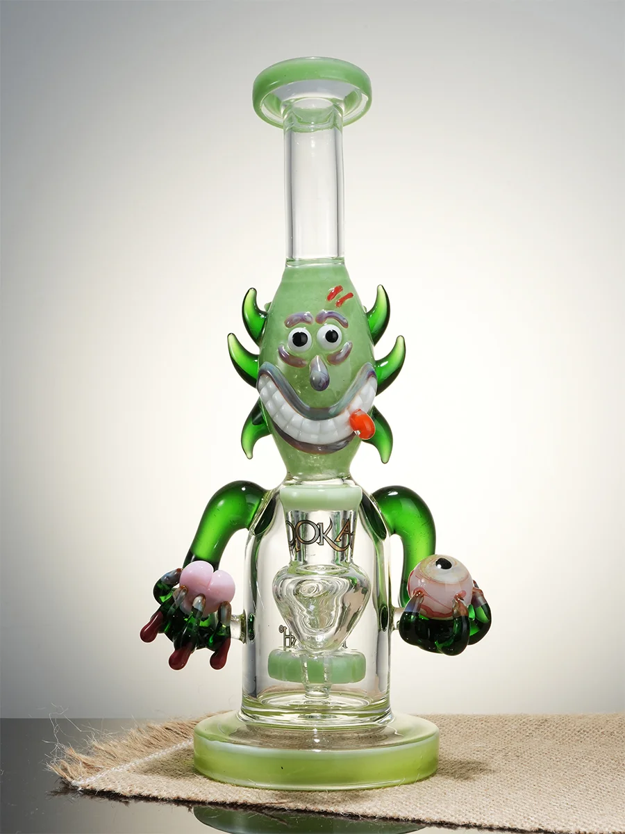 Lookah Bong 9" Turbine Perc Funny Looks Water Pipe, Colors: Yellow, 2 image Lookah Bong 9" Turbine Perc Funny Looks Water Pipe, Colors: Yellow, 2 image