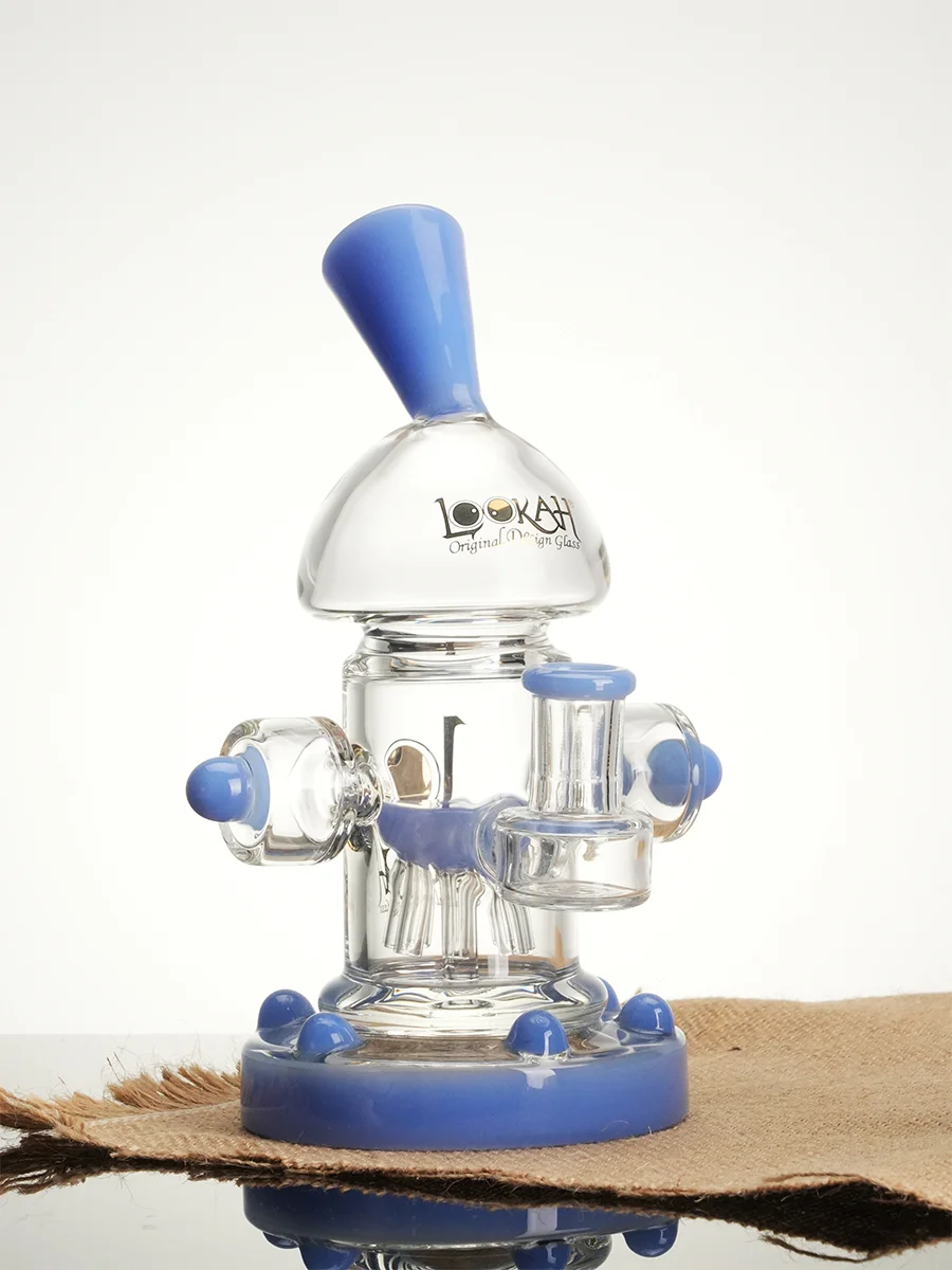 Lookah 8" Mini Jellyfish Tree Perc Steampunk Glass Bong, Colors: Transparent Black, 4 image