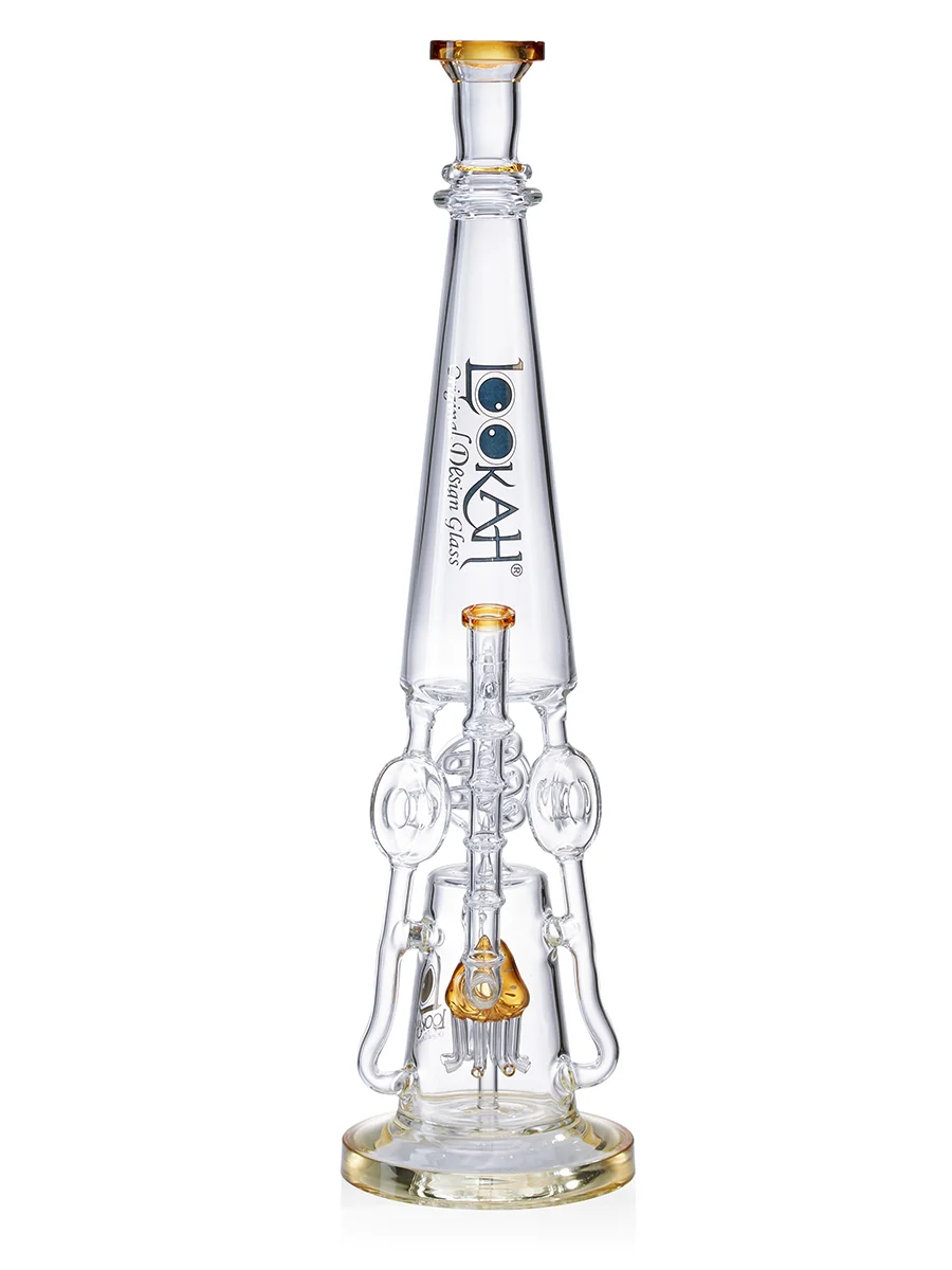 recycler double chamber bong ensures smooth and efficient smoking experience glod