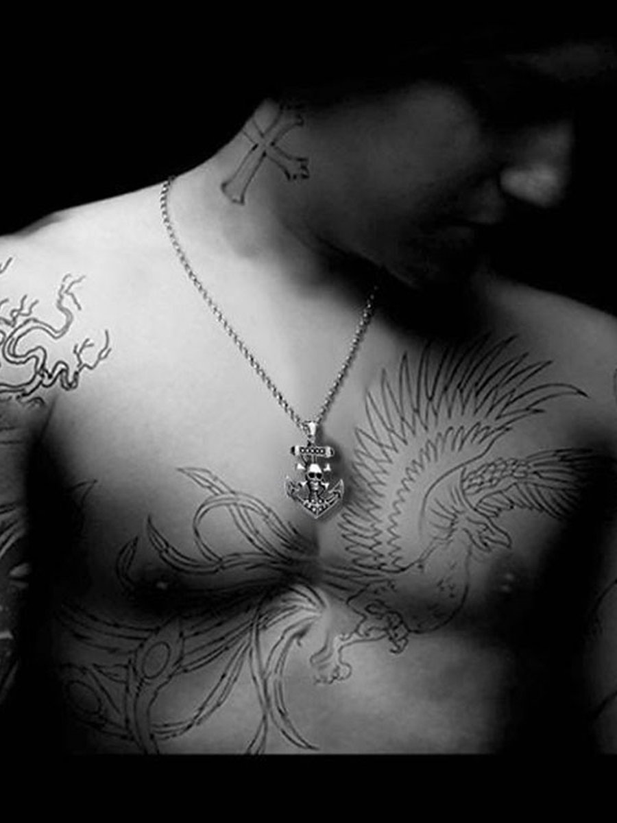 Skeleton Anchor Pendant Necklace, 8 image Skeleton Anchor Pendant Necklace, 8 image