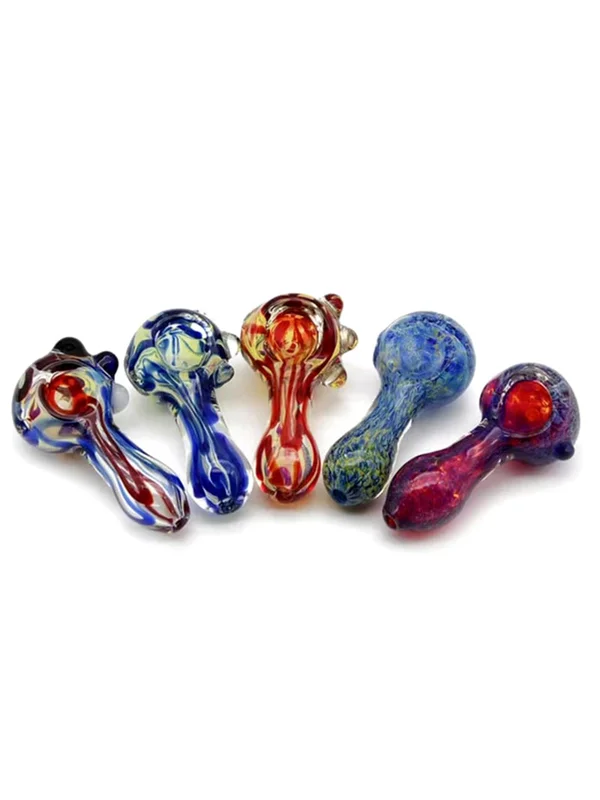 Colorful Bright Striped Glass Pipe, 2 image Colorful Bright Striped Glass Pipe, 2 image