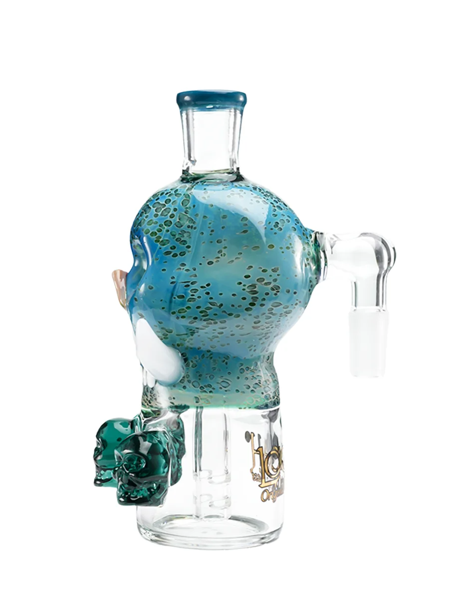 14mm 90-Degree Fanged Skull Ash Catcher, Colors: Dark Blue, 8 image