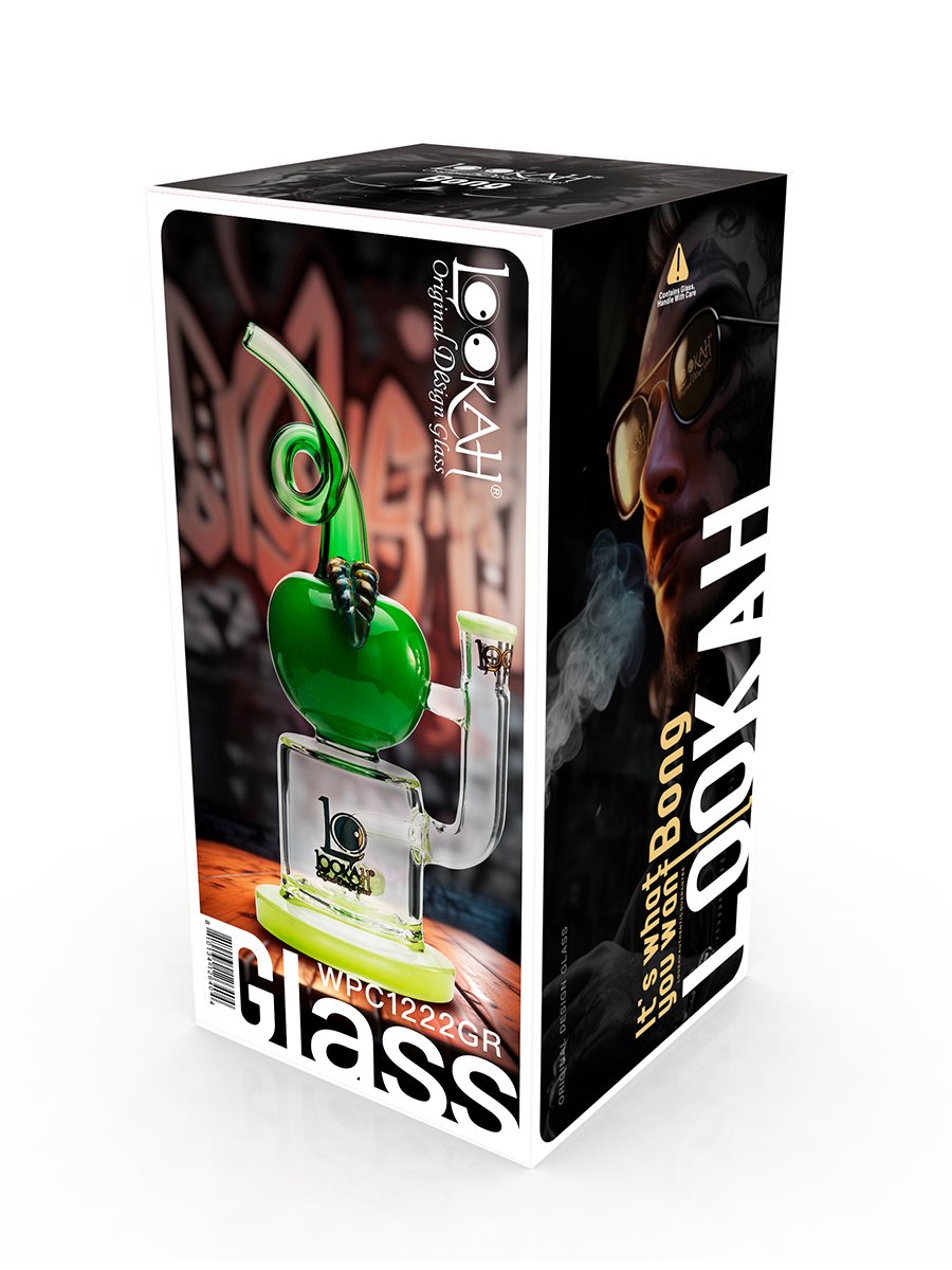 9” Cute Apple Percolator Dab Rig, Colors: Green, 4 image 9” Cute Apple Percolator Dab Rig, Colors: Green, 4 image
