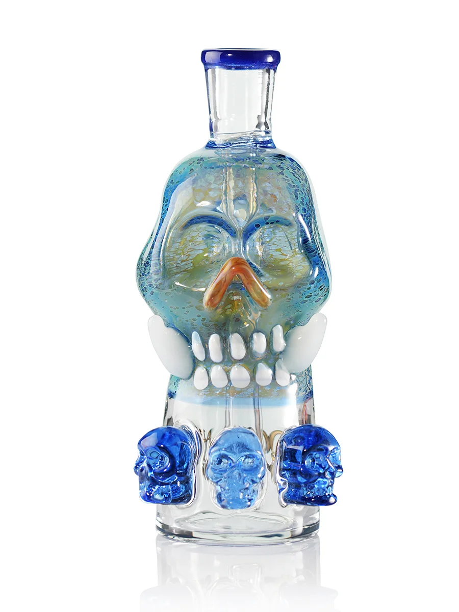 Fanged Skull Ash Catcher blue