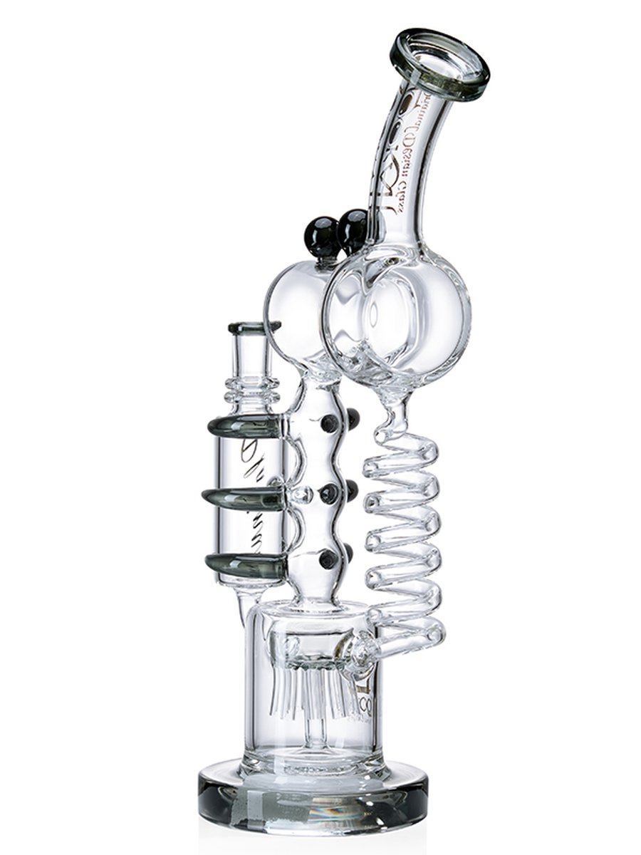 14" Cool Recycler Bong | Helix Water Pipe | Dual chamber Precolator, Colors: Black, 2 image 14" Cool Recycler Bong | Helix Water Pipe | Dual chamber Precolator, Colors: Black, 2 image