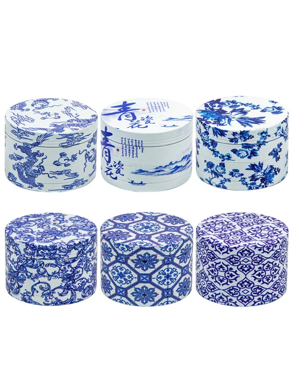 4 Layer Blue and White Porcelain Grinder 4 Layer Blue and White Porcelain Grinder