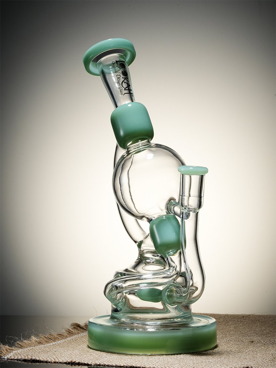 Lookah Bong 10.2 ” Recycler Unique Globe Water Pipe Clear Green, Colors: Clear Green, 3 image Lookah Bong 10.2 ” Recycler Unique Globe Water Pipe Clear Green, Colors: Clear Green, 3 image
