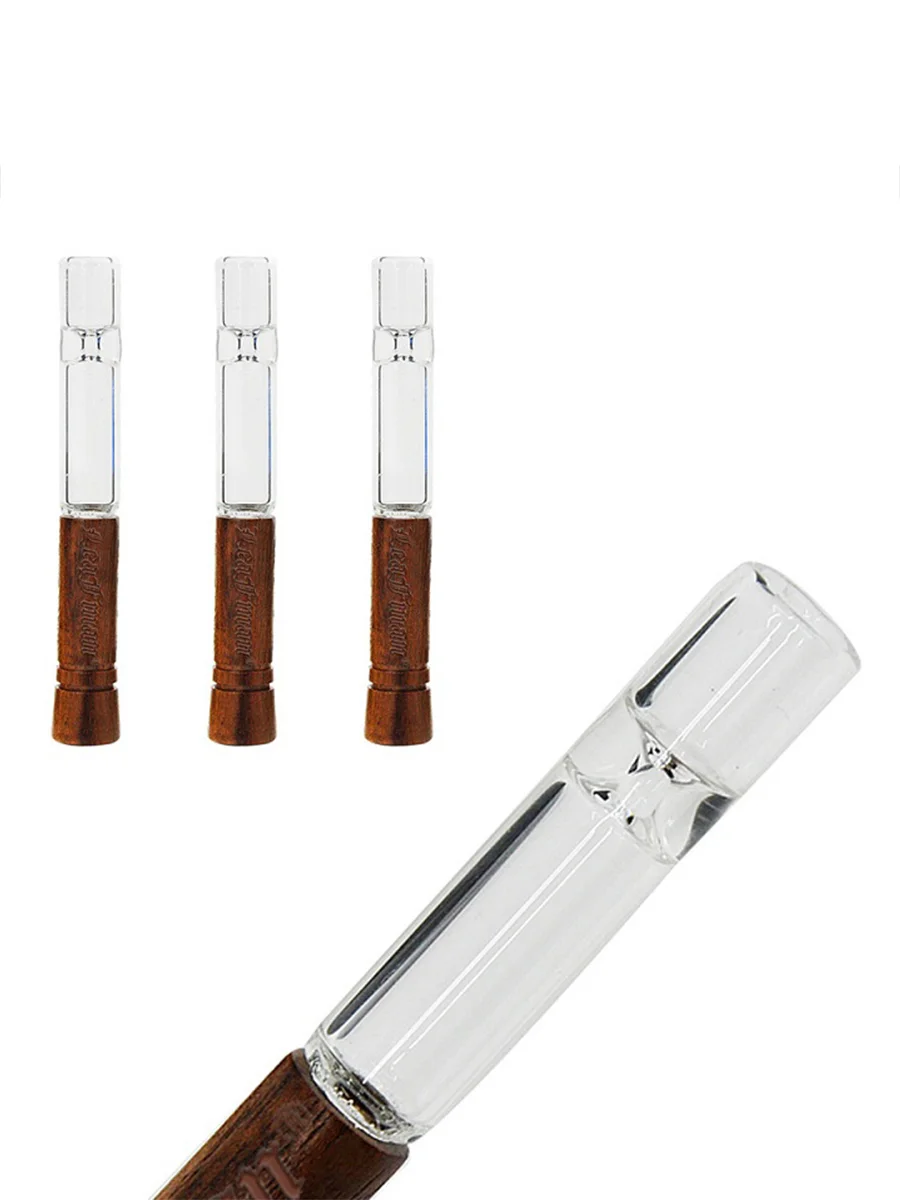 Walnut Wood Glass Chillum Pipe