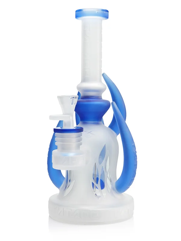 distinctive spine small matte frosted spine bong blue