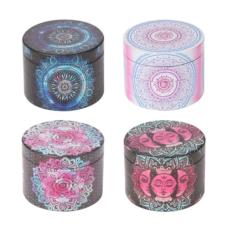 50mm Mandala Pattern Herb Grinder 4 Layer