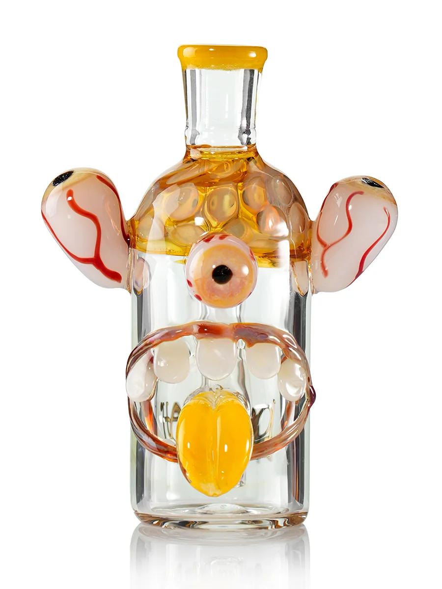 Yellow Triple-Eyed Monster Head Ash Catcher Yellow Triple-Eyed Monster Head Ash Catcher
