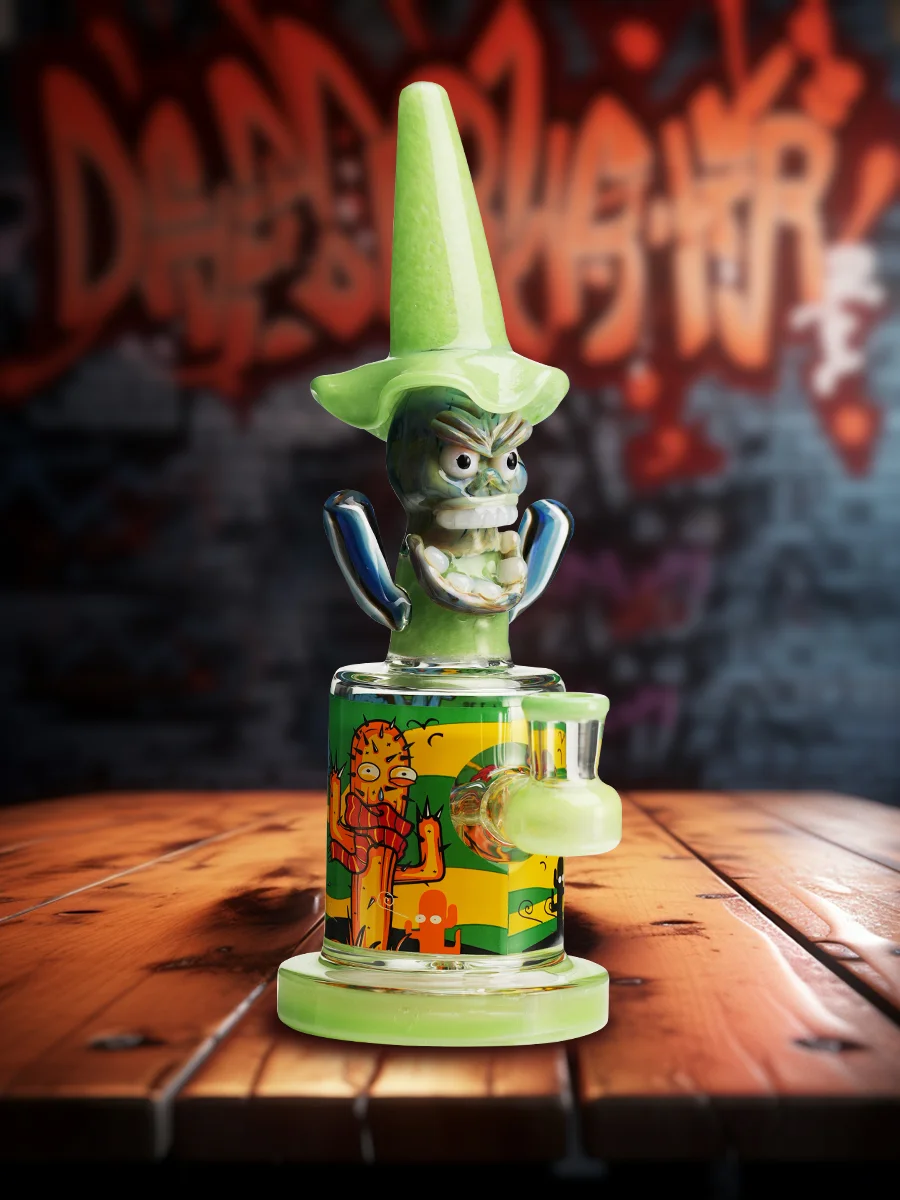 Lookah Bong 10.6" Cool Hooded Cactus Glass Water Pipe, Colors: Orange, 2 image Lookah Bong 10.6" Cool Hooded Cactus Glass Water Pipe, Colors: Orange, 2 image