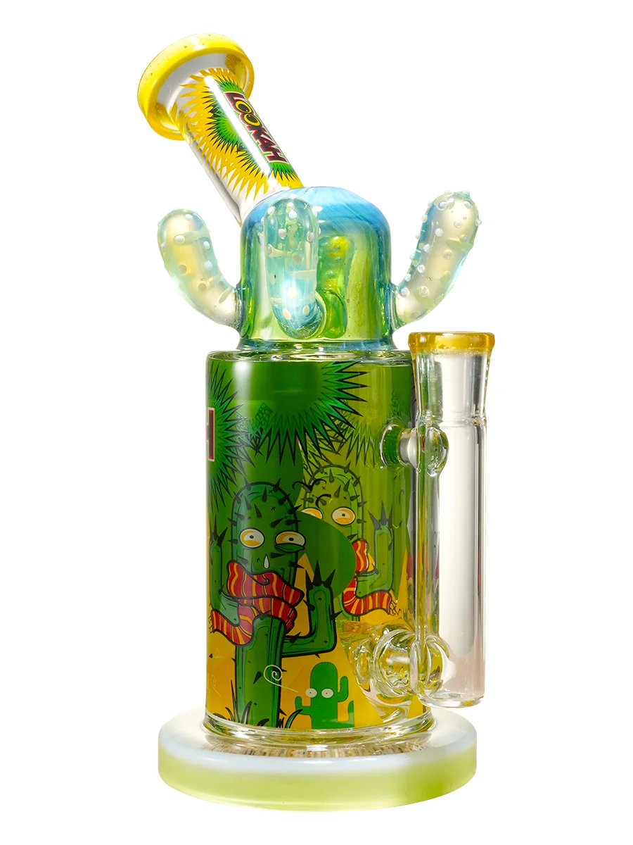 Lookah 9.5" Cute Cactus Showerhead Perc Glass Bong, Color: Purple, 3 image Lookah 9.5" Cute Cactus Showerhead Perc Glass Bong, Color: Purple, 3 image