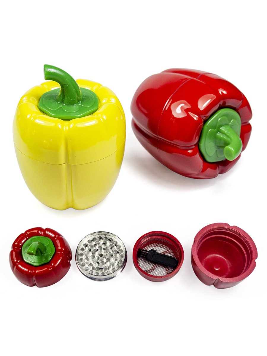 4-Layer 70mm Cute Chili Pepper Herb Grinder 4