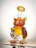 Yellow Lookah Rig 7" Mini Nerdy Owl Dab Rig8 Yellow Lookah Rig 7" Mini Nerdy Owl Dab Rig8