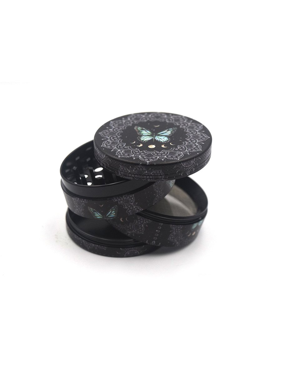 50MM butterfly 4 Layer Zinc Alloy Herb Grinder